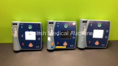 3 x Philips Heartstart FR2+ Defibrillators with 1 x Battery *Install Before 02-2021* (All Power Up and Pass Self Test)