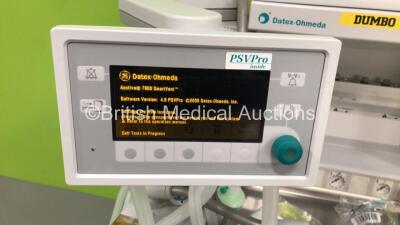 Datex-Ohmeda Aestiva/5 Anaesthesia Machine with Aestiva 7900 SmartVent Software Version - 4.8 PSVPro with Absorber, Bellows, Oxygen Mixer and Hoses (Powers Up, Missing Draw) *AMRS00206* - 2