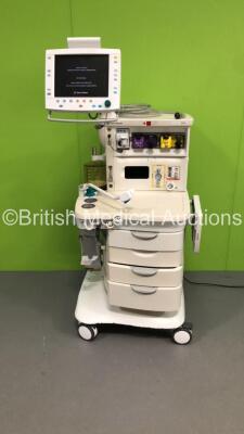 GE Datex Ohmeda Aisys Anaesthesia Machine *System Software - 08.01* with Aladin2 Isoflurane Vaporizer, Aladin2 Sevoflurane Vaporizer, GE E-CAiOV Gas Module with Spirometry Option, Fresh Gas Module and Mini D-fend Water Trap *Mfd - 04/2009*, Bellows and Ho