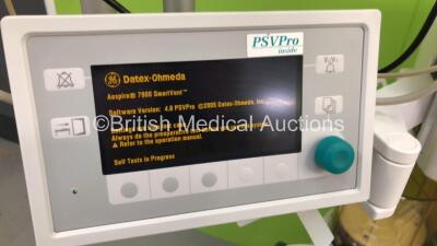 GE Datex Ohmeda Aespire Anaesthesia Machine with Aespire 7900 SmartVent Software Version 4.8 PSVPro, Datex-Ohmeda Anaesthesia Monitor with Module Rack and E-PRESTN Multiparameter Module with SPO2, T1 T2, P1 P2, NIBP and ECG Options *Mfd - 10/2009*, Oxygen - 4