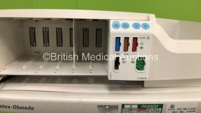 GE Datex Ohmeda Aespire Anaesthesia Machine with Aespire 7900 SmartVent Software Version 4.8 PSVPro, Datex-Ohmeda Anaesthesia Monitor with Module Rack and E-PRESTN Multiparameter Module with SPO2, T1 T2, P1 P2, NIBP and ECG Options *Mfd - 10/2009*, Oxygen - 5