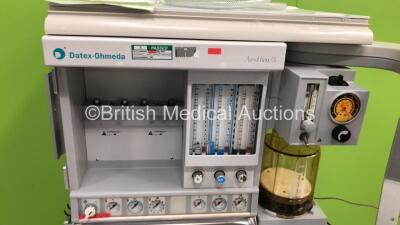 Datex-Ohmeda Aestiva/5 Anaesthesia Machine with GE E-PSMP Multiparameter Module with NIBP, P1 P2, T1 T2, SPO2 and ECG Options, Bellows, Absorber, Oxygen Mixer, Hoses and GE F7-01 Module Rack (Powers Up, Missing Casing - See Photo) *AMRL00968* - 2