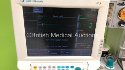 Datex Ohmeda Aestiva/5 Anaesthesia Machine with SmartVent Software Version 3.5, S/5 Anaesthesia Monitor with Module Rack, M-NESTPR Multiparameter Module with NIBP, P1, P2, T1, T2, SPO2 and ECG+ Resp Options, M-CAiOV Gas Module with Spirometry Option and D - 2