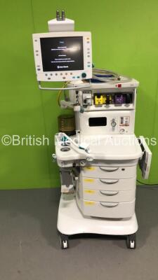 GE Datex Ohmeda Aisys Anaesthesia Machine *Software Version - 08.01* with Aladin2 Isoflurane Vaporizer, Aladin2 Sevoflurane Vaporizer, GE E-CAiOV Gas Module with Spirometry Option, Fresh Gas Module *Mfd - 12/2010* and Mini D-fend Water Trap, Bellows and H