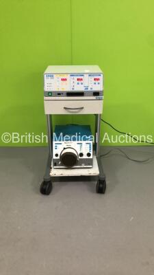 ERBE ICC 300 Electrosurgical Diathermy Unit with Valleylab OptiMumm Smoke Evacuator on ERBE Trolley (Powers Up)