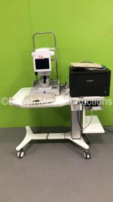 Zeiss IOLMaster 500 Optical Biometer (Powers Up, HDD Removed) with 2 x Keyboards and Brother HL-54 Printer on Motorized Table (Table Tested Working) *1115484*