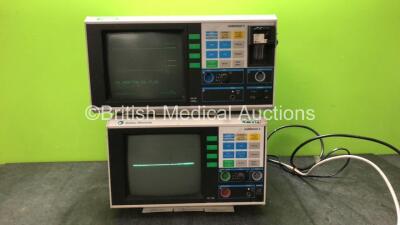 2 x Datex Ohmeda Cardiocap II Patient Monitors (Both Power Up, 1 with Faulty Screen-See Photo)