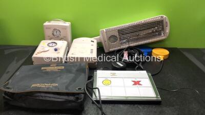 Mixed Lot Including 2 x Fisher & Paykel Neopuff Infant Resuscitator Units, 1 x Fisher & Paykel Manual Control Infant Warmer (Powers Up) 1 x Communication Matters Unit with 1 x AC Power Supply (Powers Up) 1 x ERBE Footswitch and 1 x RU Gem Switch Footswitc