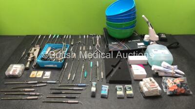 Job Lot of Dental Accessories Including Bowls, Dental Gel, Enamel, File Preps and LArge Quantity of Dental Scrapers