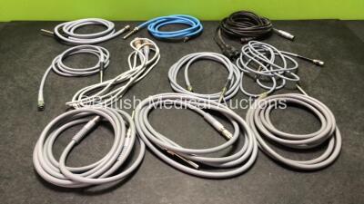 Job Lot of Light Source Leads and Cables Including Olympus Light Leads, Linvatec Light Leads and Wolf Light Cables