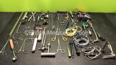 Mixed Lot Including Diathermy Cables, and Surgical Instruments