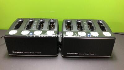 2 x Synthes Universal Battery Charger II Ref.05.001.204 (Both Power Up in Excellent Condition) *21245 - 21244*