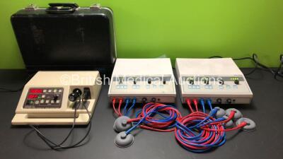 Job Lot Including 2 x Shrewsbury Interferential Therapy Units with Cables and 1 x EMS Therasonic 1032 with Transducer (All Power Up) *27644 - 515 - 613*