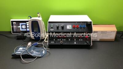 Mixed Lot Including 1 x Ambu aView Ref.40500200 Monitor, 1 x Welch Allyn Spot Vital Signs Monitor with SpO2 Lead and Sensor, BP Hose and Cuff and Power Supply, 1 x Microstream FilterLine Set, 1 x Akron Therapy Vacuum Unit and 1 x Akron Therapy Interferent