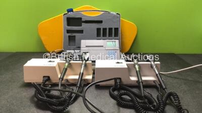 Mixed Lot Including 1 x Micro Medical Spirometer in Case with 1 x AC Power Supply (Powers Up) 1 x Onward Design Patient Transfer Board, 2 x Welch Allyn 767 Series Wall Mounted Ophthalmoscopes with 4 x Attachments (Both Power Up)