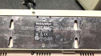 Mixed Lot Including 1 x Micro Medical Spirometer in Case with 1 x AC Power Supply (Powers Up) 1 x Onward Design Patient Transfer Board, 2 x Welch Allyn 767 Series Wall Mounted Ophthalmoscopes with 4 x Attachments (Both Power Up) - 6