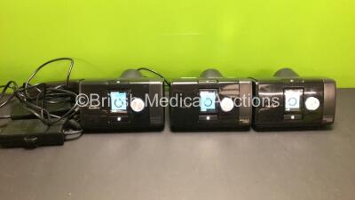 3 x ResMed Airsense 10 Autoset CPAP Units with 3 x AC Power Supplies (All Power Up)