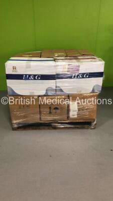 Pallet of Mixed Consumables Including YKX Type 5-6 Disposable Coveralls and Unispace Health Disposable Protective Hooded Coveralls