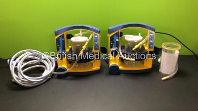 Job Lot Including 2 x Laerdal Suction Units with 3 x Cups, 3 x Lids (Both Power Up) and 3 x Entonox Hoses *78190959949 - 78100957669*
