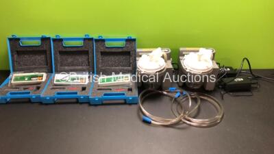 Mixed Lot Including 2 x DeVilbiss Suction Units with 2 x Power Supplies (Both Power Up) and 3 x Graseby MS 26 Daily Rate Syringe Drivers in Cases *PU109649 - PU109819*
