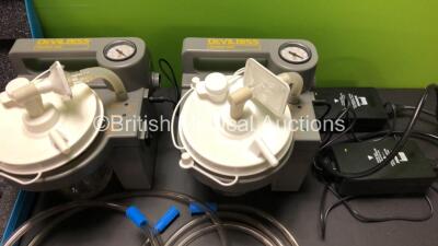 Mixed Lot Including 2 x DeVilbiss Suction Units with 2 x Power Supplies (Both Power Up) and 3 x Graseby MS 26 Daily Rate Syringe Drivers in Cases *PU109649 - PU109819* - 2