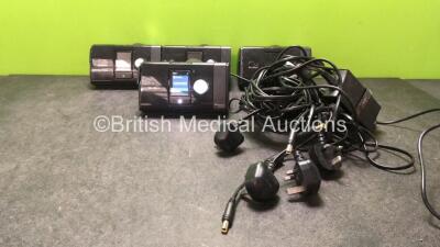 4 x ResMed Airsense 10 CPAP Units with 4 x AC Power Supplies (All Power Up, 2 with Missing Covers-See Photo) *SN 22141520804, 23181426333, 23171090217, 2317171070*