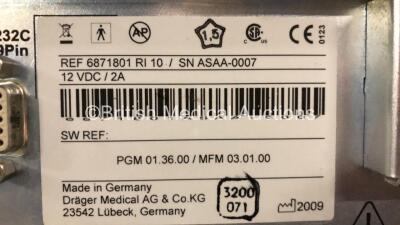 2 x Drager Scio Four Oxi Plus Gas Modules *2009* with Infinity ID Waterlock2 and 2 x AC Power Supplies (Both Power Up) - 5