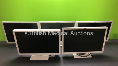5 x Drager 22 Inch LCD Monitors on Table Stands