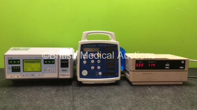 Mixed Lot Including 1 x Masimo Set TOSCA 500 Pulse Oximeter (Powers Up) 1 x CSI Criticare Comfort Cuff 506NT3 Series Patient Monitor (No Power) 1 x Nellcor N 3000 Pulse Oximeters (Powers Up with Error)