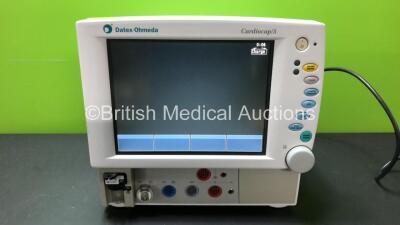 Datex Ohmeda Cardiocap 5 Anesthesia Monitor Including ECG, NIBP, SpO2, P1, P2, T1, T2 and Gas Options with D-fend Water Trap (Powers Up) *SN FBWG03104*
