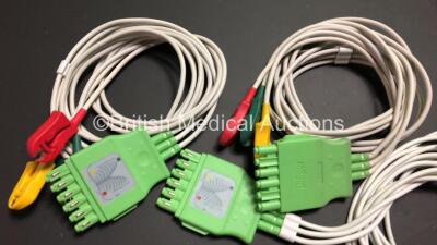 Job Lot Including 8 x Drager Infinity M300 Patient Telemetry Monitors, 9 x Drager MP03401 ECG Leads and 9 x Drager MS29558 Bedside Chargers - 6