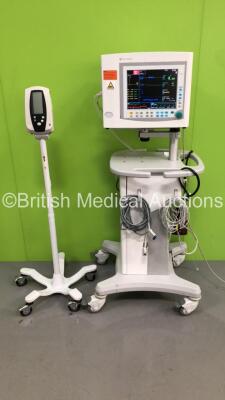 Job Lot Including 1 x Datex Ohmeda MR Conditional Compact Anaesthesia Monitor with ECG, NIBP, P1/P2, SPO2 and Spirometry Option with D-fend Water Trap, 3 Lead ECG Lead, SPO2 Finger Sensor and NIBP Cuff and Hose on Stand (Powers Up) and 1 x Welch Allyn Spot Vital Signs Monitor on Stand (Untested Due to Missing Plug Socket - See Photo) *6606042 / 201217187*