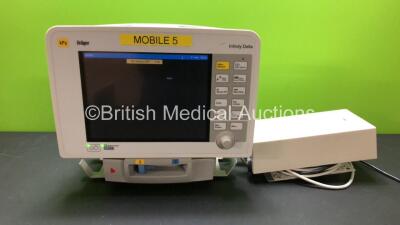 Drager Infinity Delta XL Patient Monitor with HemoMed 1, Aux/Hemo 2, Aux/Hemo 3, NBP and MultiMed Options, Docking Station and Power Supply *Mfd 2017* (Powers Up)