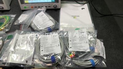 2 x EDAN iM60 Touch Screen Patient Monitors Including ECG, SpO2, NIBP, IBP1, IBP2, T1, T2 and CO2 Module Holder Options with 2 x Batteries, 2 x BP Hoses, 2 x BP Cuff, 2 x IBP Pressure Transducers, 2 x SpO2 Sensors, 2 x CO2 Sampling Lines, 2 x AC Power Cab - 5