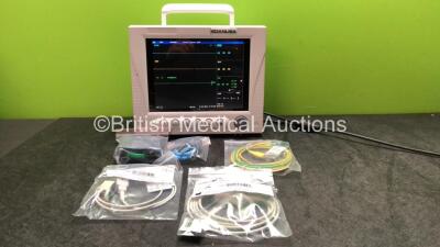 EDAN USA IM8A Patient Monitor with Printer,CO2,IBP1,IBP2,ECG,NIBP,SpO2,T1 and T2 Options and Assorted Leads (Powers Up-In Excellent Condition) * Mfd 2014 *
