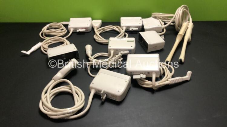 Job Lot Including 1 x Philips C5-2 40R Curved Array Ultrasound Transducer / Probe, 2 x Philips C8-4v IVT Curved Array Ultrasound Transducers / Probes, 1 x Philips C8-5 14R Curved Array Ultrasound Transducer / Probe, 1 x ATL L12-5 L12-5 38mm Ultrasound Tra