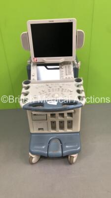 Toshiba Aplio XV Flat Screen Ultrasound Scanner Model SSA-770A with Sony Digital Graphic Printer UP-D897 (Hard Drive Removed-Damage to Both Side Panels-General Marks to Machine and Handle-110V) * SN LGA0684246 * * Mfd N/A * - 2