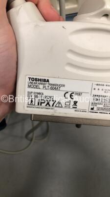 Toshiba Aplio XV Flat Screen Ultrasound Scanner Model SSA-770A with 3 x Transducers/Probes (1 x PVT-674BT * Mfd May 2007 *,1 x PVT-382BT * Mfd June 2007 * and 1 x PLT-604AT * Mfd Sept 2011 *) and Sony Digital Graphic Printer UP-D897 (Powers Up-110V-Adapte - 12