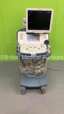 Toshiba Xario Flat Screen Ultrasound Scanner Model SSA-660A with 3 x Transducers/Probes (1 x PLT-604AT,1 x PLT-1204AX * Mfd July 2007 * and 1 x PVT-375BT * Mfd April 2006 *) (Powers Up-110V-Adapter Not Included-General Marks to Trim and Damage to Probe He