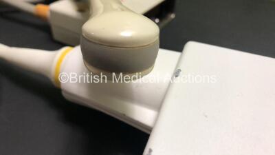 Job Lot Including 1 x GE 7L Ultrasound Transducer / Probe (Damaged Head - See Photo), 1 x GE 3.5C Ultrasound Transducer / Probe, 1 x Toshiba PVF-621VT Ultrasound Transducer / Probe, 1 x Toshiba PVF-375MT Ultrasound Transducer / Probe and 1 x Toshiba PLF-7 - 6