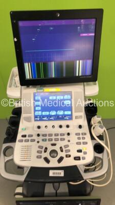 GE Vivid E9 Flat Screen Ultrasound Scanner Application Software Version 113 Revision 1.0 System Software Version 104.3.6 with 3 x Transducers/Probes (1 x 4V-D * Mfd June 2014 *,1 x M5Sc-D * Mfd Feb 2014 * and 1 x Pencil Probe) and ECG Lead (Powers Up with - 3