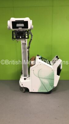 GE Optima XR220AMX Mobile X-Ray Model 5555000-5 with Exposure Hand Trigger and Detector Attachment (Powers Up-User Login Unavailable-Can Be Used with Emergency Login) * SN 1032810WK2 * * Mfd Feb 2014 *