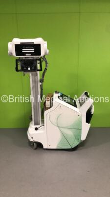 GE Optima XR220AMX Mobile X-Ray Model 5555000-5 with Exposure Hand Trigger and Detector Attachment (Powers Up-User Login Unavailable-Can Be Used with Emergency Login) * SN 1032810WK2 * * Mfd Feb 2014 * - 2
