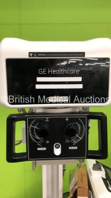 GE Optima XR220AMX Mobile X-Ray Model 5555000-5 with Exposure Hand Trigger and Detector Attachment (Powers Up-User Login Unavailable-Can Be Used with Emergency Login) * SN 1032810WK2 * * Mfd Feb 2014 * - 3