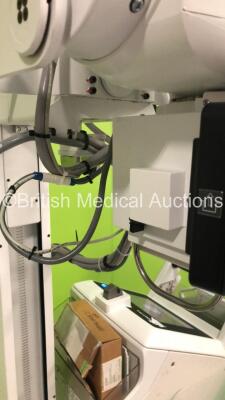 GE Optima XR220AMX Mobile X-Ray Model 5555000-5 with Exposure Hand Trigger and Detector Attachment (Powers Up-User Login Unavailable-Can Be Used with Emergency Login) * SN 1032810WK2 * * Mfd Feb 2014 * - 4