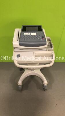 GE MAC 1600 ECG Machine on Stand with 1 x 10-Lead ECG Lead (Powers Up) * SN SDE08430079NA * * Mfd 2008 *