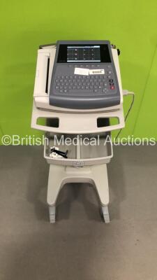 GE MAC 1600 ECG Machine on Stand with 1 x 10-Lead ECG Lead (Powers Up) * SN SDE12450054NA * * Mfd 2012 *