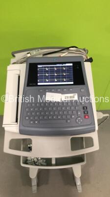 GE MAC 1600 ECG Machine on Stand with 1 x 10-Lead ECG Lead (Powers Up) * SN SDE12450054NA * * Mfd 2012 * - 3