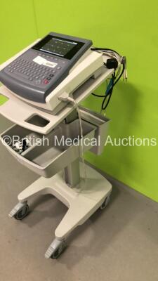 GE MAC 1600 ECG Machine on Stand with 1 x 10-Lead ECG Lead (Powers Up) * SN SDE12450054NA * * Mfd 2012 * - 5