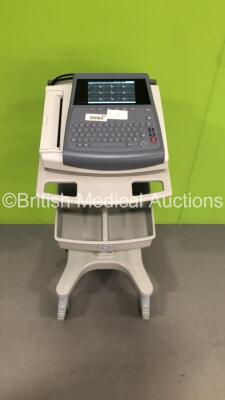 GE MAC 1600 ECG Machine on Stand with 1 x 10-Lead ECG Lead (Powers Up) * SN SDE14200040NA * * Mfd 2014 *